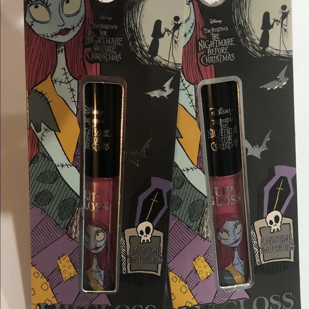 Disney’s‎ Tim Burton Nightmare Before Christmas Sally and Jack lip gloss set new